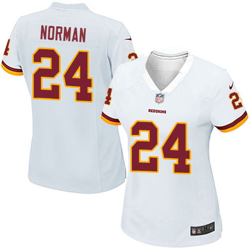 Women's Game Josh Norman Nike Jersey White Road - #24 NFL Washington Redskins